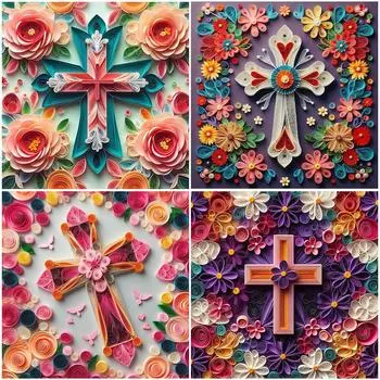 5D DIY Полный Круглый Дрель Алмазная Картина Крест Набор Домашний Декор Искусство Ремесло 30x30 см BJ905