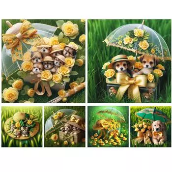 5D DIY Полный Круглый Дрель Алмазная Картина Животное Набор Домашний Декор Искусство Ремесло 30x30 см sz5579