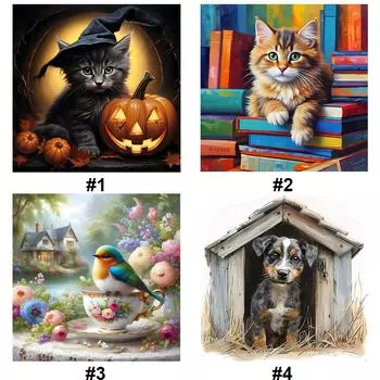 5D DIY Полный Круглый Дрель Алмазная Картина Животное Набор Домашний Декор Искусство Ремесло 30x30 см ZSH1187