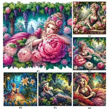 5D DIY Полный Круглый Дрель Алмазная Картина Девочка Набор Домашний Декор Искусство Ремесло *Z Q4618