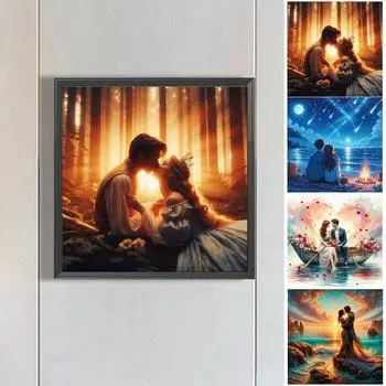 5D DIY Полный Круглый Дрель Алмазная Картина Пара Набор Домашний Декор Искусство Ремесло 40x40 см E4291