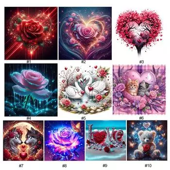 5D DIY Полный Круглый Дрель Алмазная Картина Любовь Набор Домашний Декор Искусство Ремесло 40x40 см Q E4280