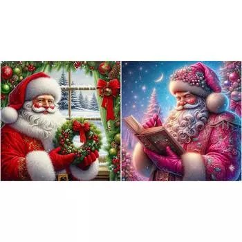 5D DIY Полный Круглый Дрель Частичный AB Алмазная Картина Санта-Клаус Набор Арт Декор #