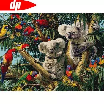 5D DIY Полный круглый страз животное милый коала мозаика алмазная вышивка 20X30CM