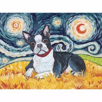 5D Diy Полный круглый камень смола алмазная картина вышивка крестом вышивка небесная собака алмазная мозаика подарок другу 20X30CM