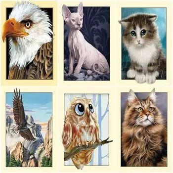 5D Diy Полный круглый комплект для алмазной живописи с рисунком из мультфильмов животных, вышивка крестом, мозаика, алмазная вышивка, украшение для дома Full Round 20x30CM