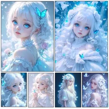 5D DIY Полный Круглый Квадратный Алмазный Рисунок Мультфильм Бабочка Девушка Набор Мозаика Домашнее Украшение Искусство Ремесло Домашнее Украшение Подарок Full Round 20x30CM