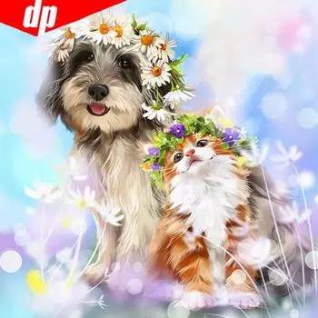 5D DIY Полный круглый животных Собака Алмазная картина Вышивка Продажа Алмазная мозаика Изображение Rhinestone 30x30