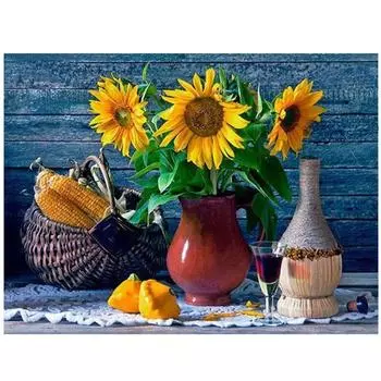 5D DIY Полный квадрат Алмазная цветочная композиция Вышивка крестиком Алмазная вышивка Домашний декор 20X30CM