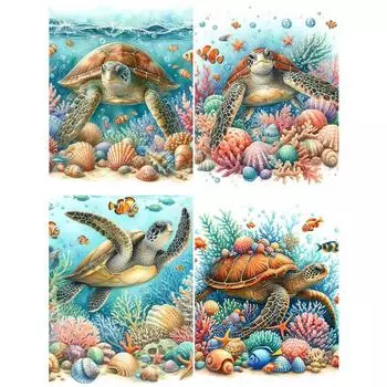 5D DIY Полный квадратный сверло Алмазная картина Морская черепаха Комплект Домашний Декор Искусство ZQA3933