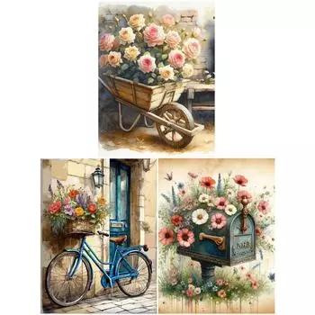 5D DIY Полный квадратный сверло Алмазная картина Цветок Набор для домашнего декора Искусство Ремесло # ZQA5014