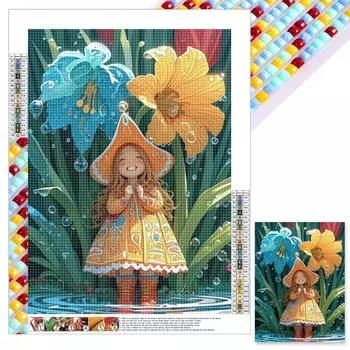 5D DIY Полный квадратный сверло Алмазная картина Девочка Набор для домашнего декора Искусство Ремесло # ZQA4734