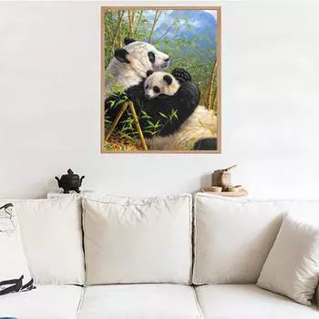 5D DIY Прекрасная панда Алмазная картина Полная дрель Украшение дома 20x25CM