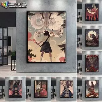 5D DIY японский стиль иллюстрации вышивка крестом стразы Алмазный рисунок вышивка мозаика домашний декор Full Round 20X30CM