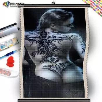 5D DIY Рамка 5D DIY Алмазная мозаика Фигура Картина Пейзаж Полный квадрат Новое поступление Вышивка Секс Девушка Подарок ручной работы Round 20x40CM Frame