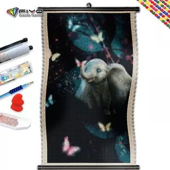 5D DIY Рамка Алмазная картина Бабочка Слон Мозаика Животное Вышивка Полный комплект Изображение Стразы Изделия ручной работы Настенный декор