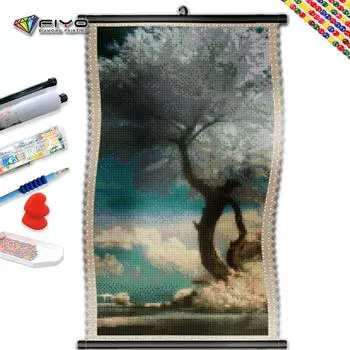 5D DIY Рамка Алмазная картина Белое дерево Мозаика Художественная вышивка Наборы для вышивки крестом Изображение Стразы Домашний декор