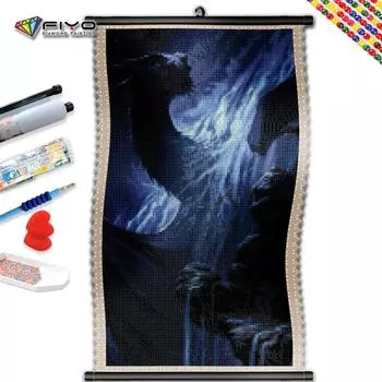5D DIY Рамка Алмазная картина Черный дракон Полный квадратный круглый вышивка животных Мозаика Рукоделие Украшение дома