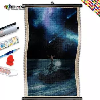 5D DIY Рамка Алмазная картина «Глядя на звезды» Картина из горного хрусталя Мозаика Пейзажная вышивка Домашний декор