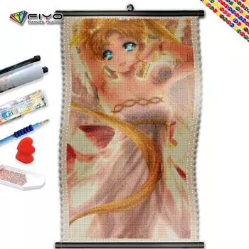 5D DIY Рамка Алмазная картина Красивая девушка Вышивка Мультфильм Портрет Мозаика Украшение дома Подарок ручной работы