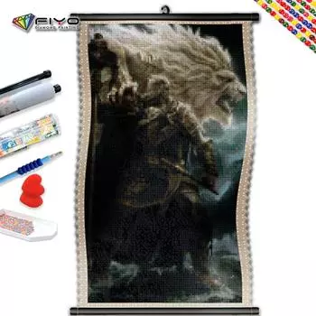 5D DIY Рамка Алмазная картина Красивый Лев Воин Полная вышивка Портретная мозаика Творческое хобби Украшение дома