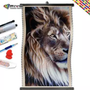 5D DIY Рамка Алмазная картина Лев Животное Полный квадрат Новое поступление Вышивка крестиком Мозаика Дом Настенное искусство