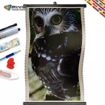 5D DIY Рамка Алмазная картина Лотос Полная дрель Квадратная вышивка Сова Мозаика Луна Украшение для дома Настенное искусство