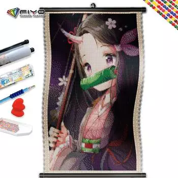 5D DIY Рамка Алмазная картина Милая девушка Полный квадратный круглый вышивка Мультфильм Портрет Мозаика Рукоделие Украшение для дома