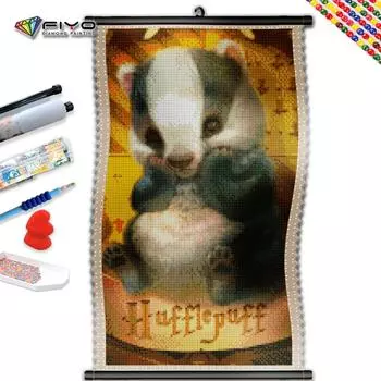 5D DIY Рамка Алмазная картина Милая мышь Вышивка Полная круглая мозаика Животное Изображение Стразы Настенный декор
