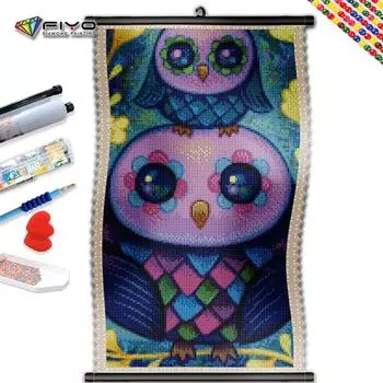 5D DIY Рамка Алмазная картина Милая Сова Полная квадратная вышивка Мультфильм животных Мозаика Горный хрусталь Картина Декор для дома