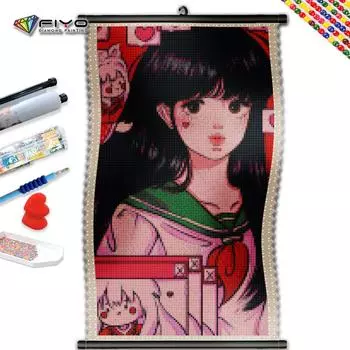 5D DIY Рамка Алмазная картина Мультфильм девушка Вышивка Новое поступление Милый портрет Мозаика Декор для гостиной Подарок
