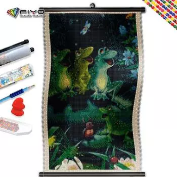 5D DIY Рамка Алмазная картина Мультфильм животных Мозаика Лягушка Стрекоза Вышивка Картина Стразы Настенный декор