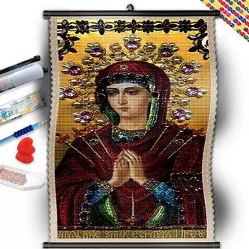 5D DIY Рамка Алмазная картина Набор Религиозная Дева Мария Полный круг Алмазная вышивка Мозаика Украшение дома