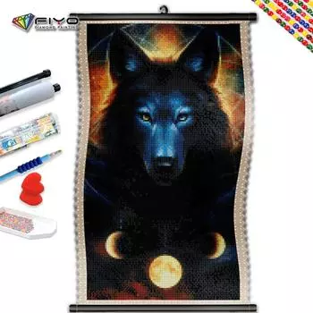 5D DIY Рамка Алмазная Картина Новая Коллекция Животных Мозаика Звезда Волк Вышивка Картина Стразами Настенный Декор