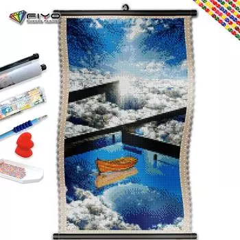 5D DIY Рамка Алмазная картина Пейзаж Полный квадратный круглый Мозаика Горная вышивка Крестом Небесный бассейн Домашний декор
