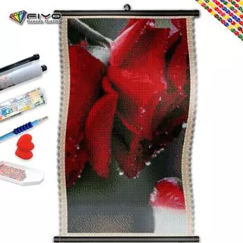 5D DIY Рамка Алмазная картина Роза Девушка Полный квадратный круглый вышивка Цветочная мозаика Рукоделие Украшение дома