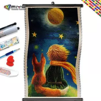 5D DIY Рамка Алмазная картина Сказочный мальчик Полный квадрат Новое поступление Лиса Пейзаж Вышивка Животное Мозаика Настенное искусство