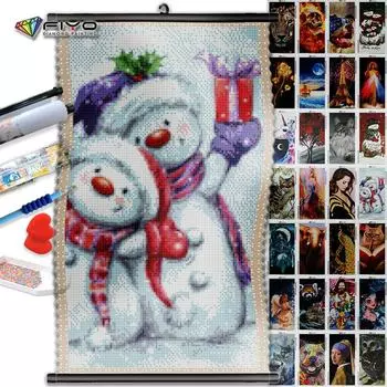 5D DIY Рамка Алмазная картина Снеговик Рождественский подарок Вышивка Портрет Пейзаж Мозаика Животное Ремесленный комплект Ручной домашний декор