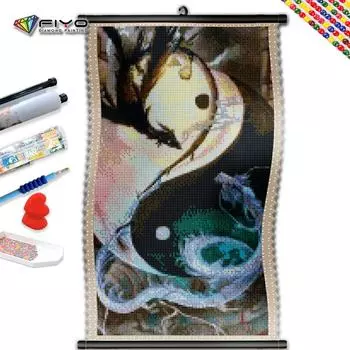 5D DIY Рамка Алмазная картина Тай Чи Дракон Полный квадратный дрель Вышивка Красивый мозаичный рисунок с изображением животных Стразы Домашний декор
