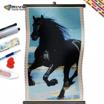 5D DIY Рамка Алмазная картина Темная лошадь Алмазная мозаика Мультфильм животных Птица Вышивка Полный комплект Настенный декор