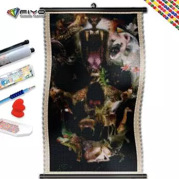 5D DIY Рамка Алмазная картина Тигр Цветок Мозаика Алмазная вышивка Животные Стразы Настенные картины