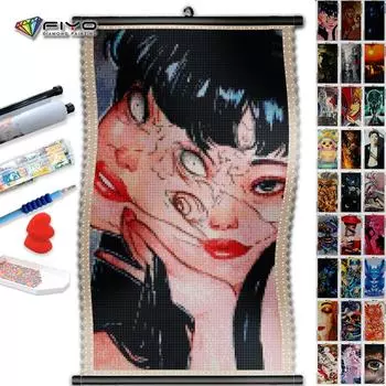 5D DIY Рамка Алмазная картина Ужас Девушка Вышивка Мозаика Мультфильм Портрет Картина Стразами Настенные картины Искусство
