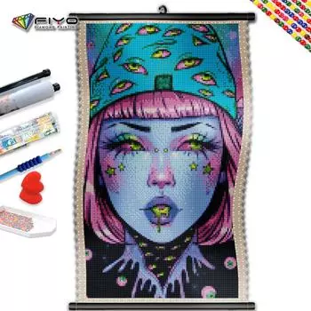 5D DIY Рамка Алмазная Картина Ужасы Девушка Мозаика Мультфильм Портрет Полный Квадратный Круглый Вышивка Полный Комплект Украшения Дома