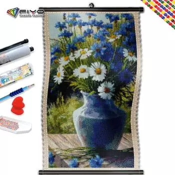 5D DIY Рамка Алмазная Мозаика Синий Цветок Полный Квадратный Круглый Картина Пейзаж Вышивка Крестом Наборы Для Вышивания Рукоделие Домашний Декор Подарок