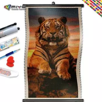 5D DIY Рамка Алмазная Мозаика Животное Полный Квадратный Круглый Картина Тигр Вышивка Картина Стразами Домашний Декор