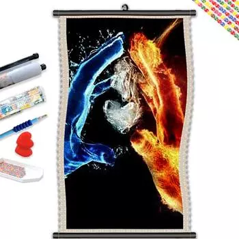 5D DIY Рамка Алмазная Вышивка Лед и Огонь Руки Живопись Бабочка Новое Поступление Полный Квадратный Круглый Дрель Мозаика Девушка Подарок Ручной Работы