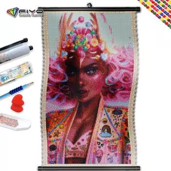 5D DIY Рамка Алмазная вышивка Цвет Королева Картина Женская мозаика Мультфильм Портрет Рукоделие Подарок ручной работы Украшение дома