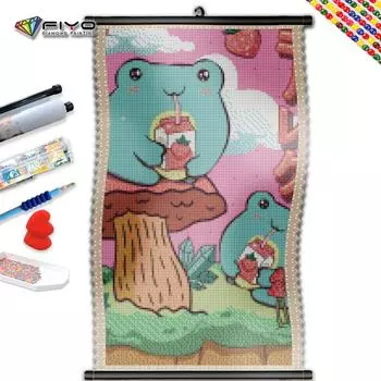 5D DIY рамка Алмазная вышивка гриб лягушка детская картина полная квадратная круглая мозаика мультфильм ремесленный декор для дома
