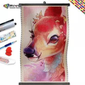 5D DIY Рамка Алмазная вышивка крестиком милый пятнистый олень картина животных мозаика рукоделие украшение дома