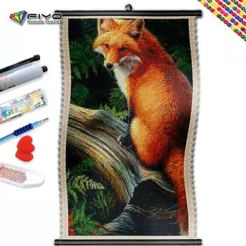 5D DIY Рамка Алмазная вышивка Лиса Картина Животное Полный квадратный круглый Мозаика Рукоделие Украшение дома